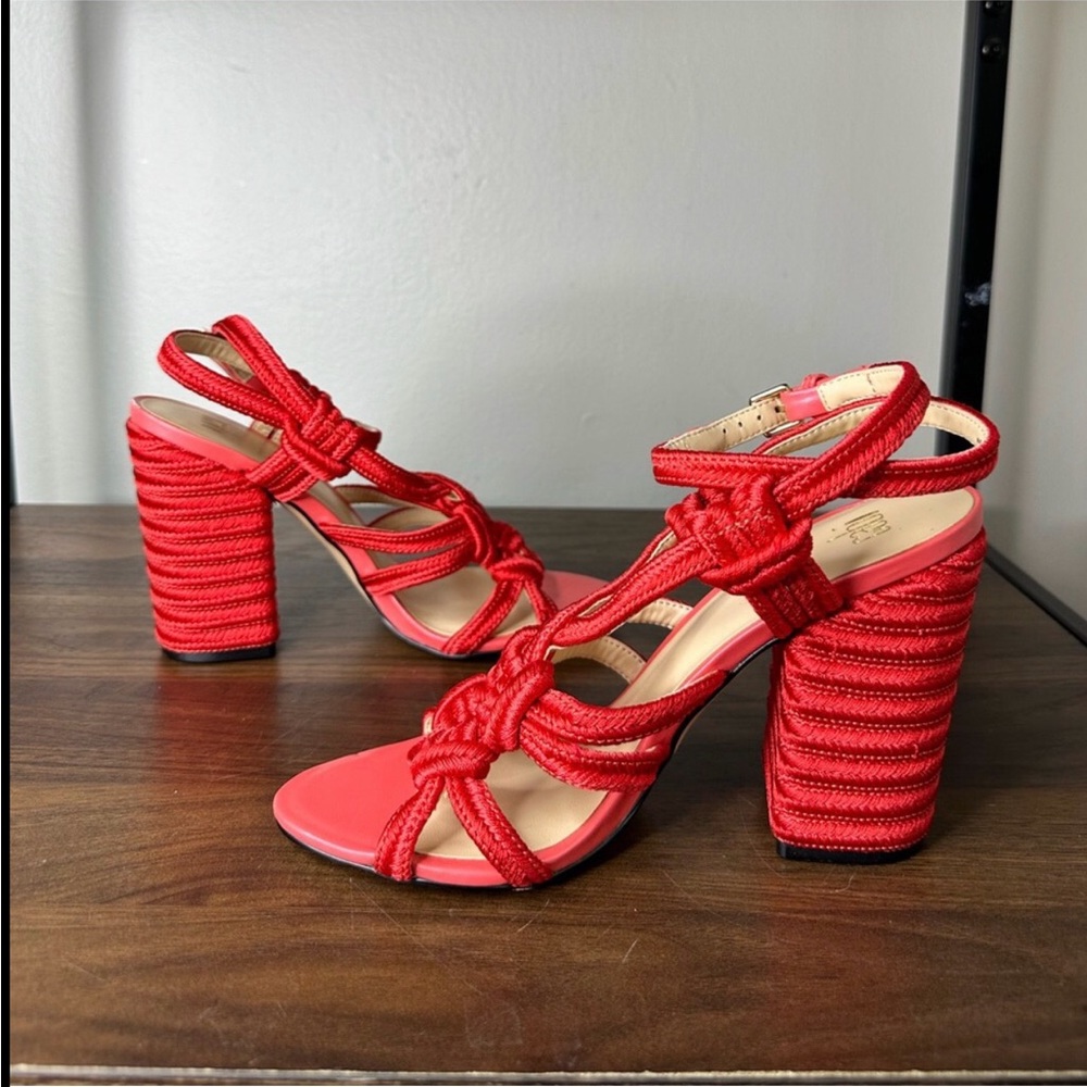 Red Strappy Espadrille Cabi Heels